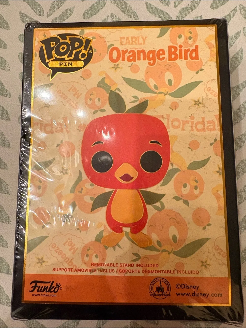 Funko Orange Bird SE Enamel Pin with Green and Gold Accents